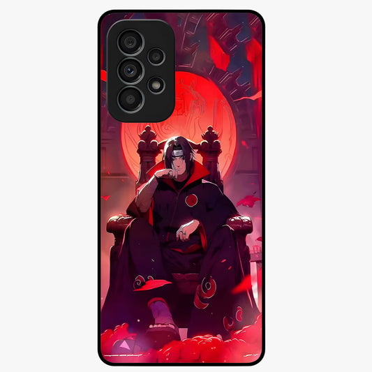 Blood Moon Sovereign Glass Case showing flat back view with mystical blood moon artwork and glossy glass finish.