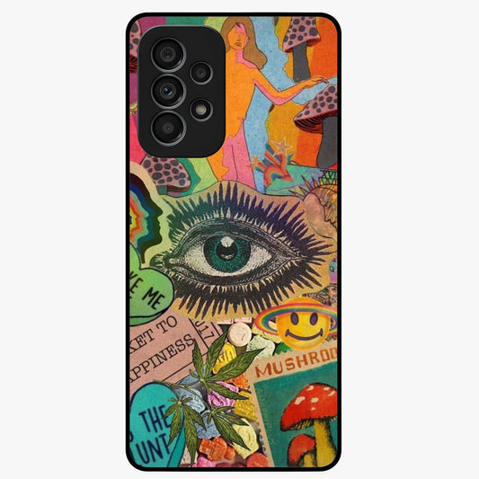 Mystic Eye Wonderland Glass Case showing flat back view with mystical eye themed artwork and glossy glass finish.