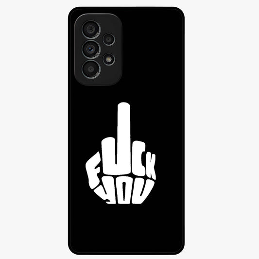 Rebel Mode On Glass Case showing flat back view with bold rebellious typography artwork and glossy glass finish.