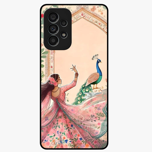 Royal Grace Muse Glass Case showing flat back view with elegant artistic artwork and glossy glass finish.