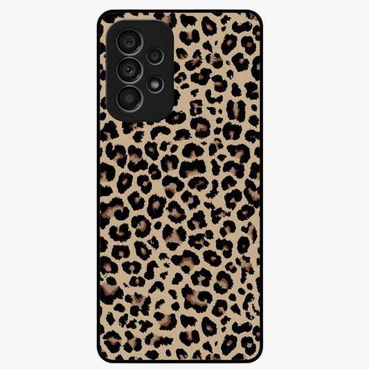 Savage Chic Pattern Glass Case showing flat back view with stylish patterned artwork and glossy glass finish.