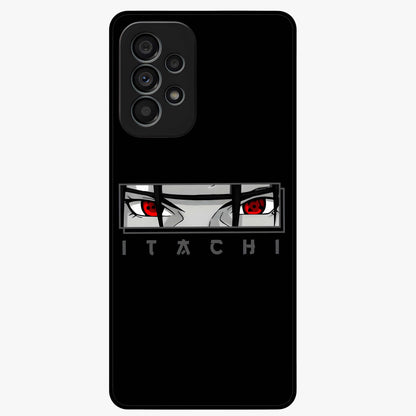 Scarlet Gaze Dominance Glass Case showing flat back view with striking red themed artwork and glossy glass finish.
