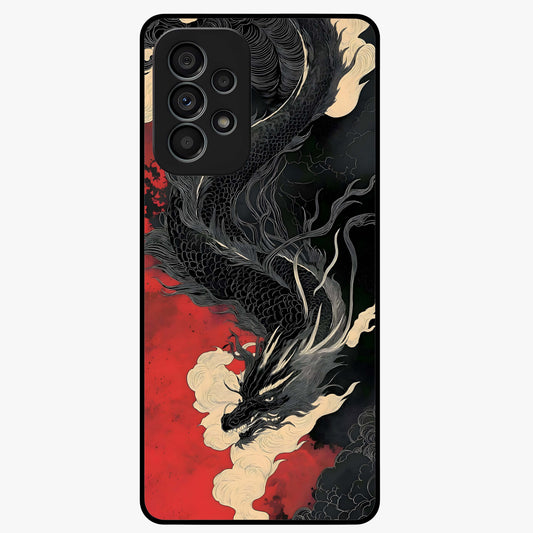 Shadow Dragon Fury Glass Case showing flat back view with fierce dragon artwork and glossy glass finish.
