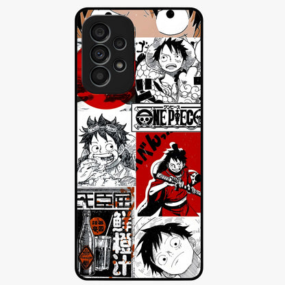 Strawhat Chaos Panels Glass Case showing flat back view with anime inspired chaos panel artwork and glossy glass finish.