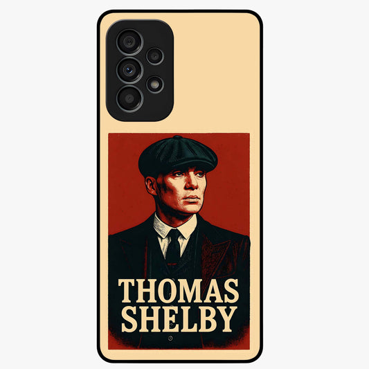 Vintage Mafia Authority Glass Case showing flat back view with bold vintage mafia inspired artwork and glossy glass finish.
