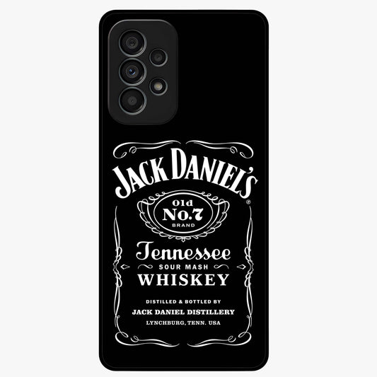 Vintage Whiskey Heritage Glass Case showing flat back view with classic whiskey inspired artwork and glossy glass finish.