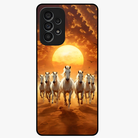 Wild Sunset Majesty Glass Case showing flat back view with majestic sunset landscape artwork and glossy glass finish.