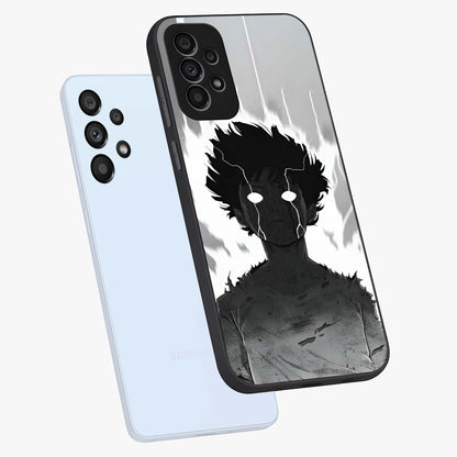 Awakened Inner Rage Glass Case displayed in angled mockup highlighting powerful graphic design and bold artistic theme.