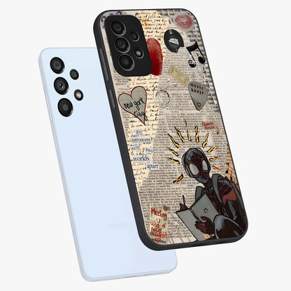 City Dream Sketch Glass Case displayed in angled mockup highlighting minimal city illustration with aesthetic sketch style.