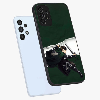 Emerald War Vanguard Glass Case displayed in angled mockup highlighting intense battle inspired design with emerald tone aesthetic.