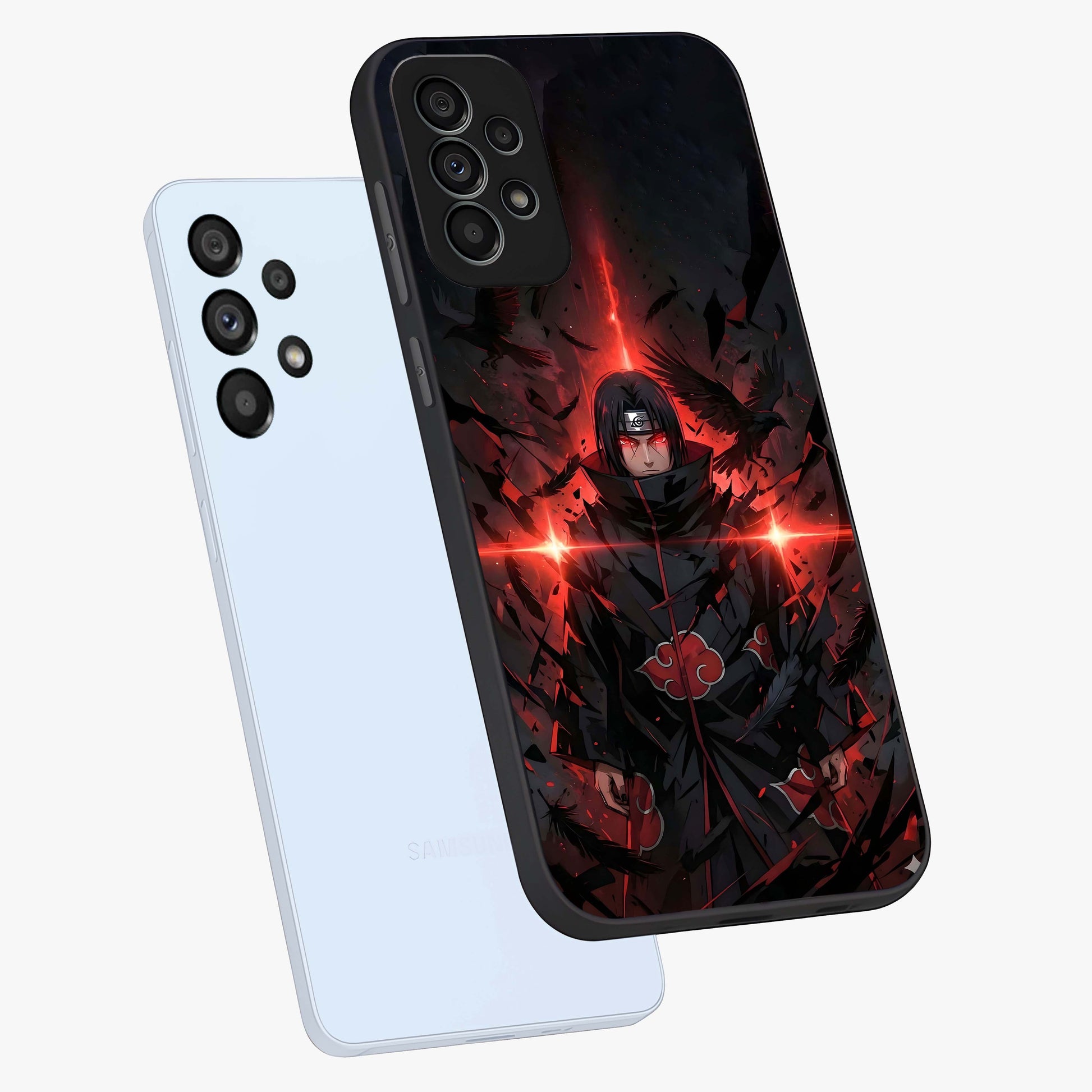 Focused Blade Discipline Glass Case displayed in angled mockup highlighting clean minimal text artwork with modern aesthetic style.