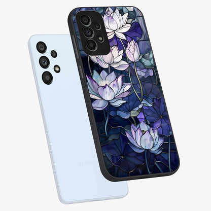 Gloss Petal Rush Glass Case displayed in angled mockup highlighting vibrant petal design with elegant floral aesthetic.