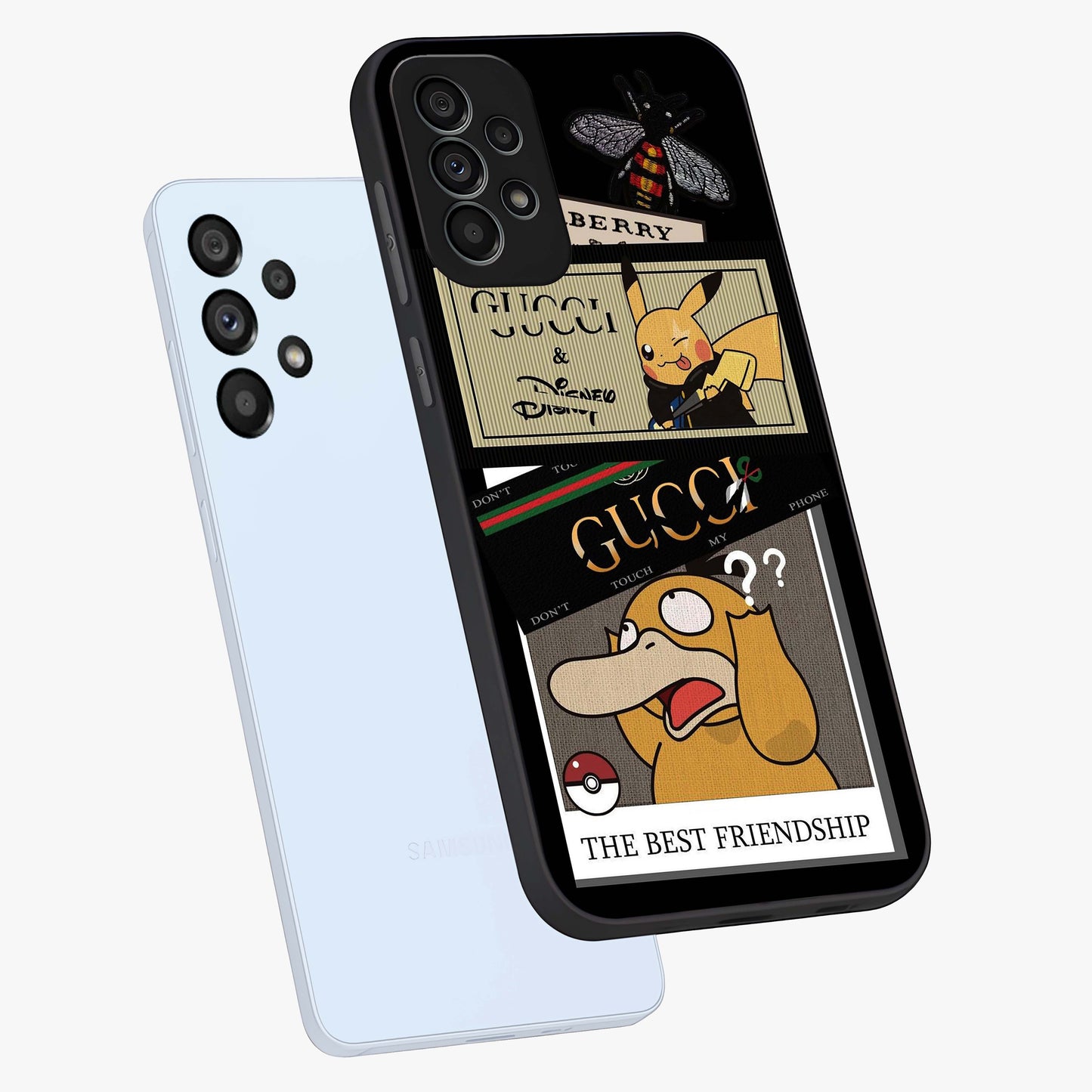 Gucci Play Mashup Glass Case displayed in angled mockup highlighting stylish fashion mashup design with bold aesthetic.