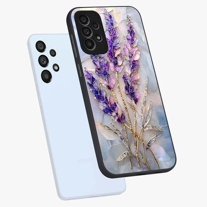 Lavender Dream Glow Glass Case displayed in angled mockup highlighting dreamy purple glow design with soft artistic style.