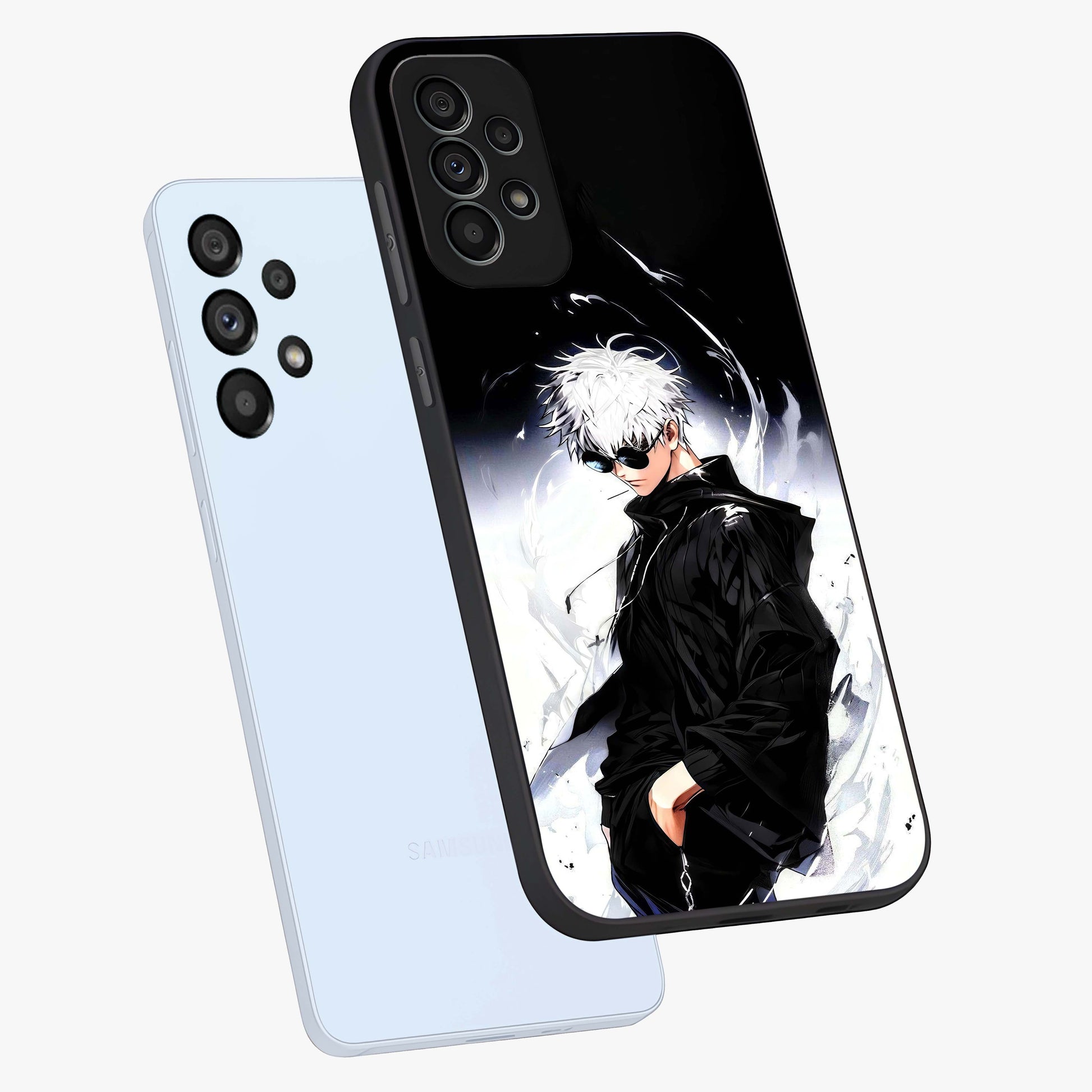 Limitless Shadow King Glass Case displayed in angled mockup highlighting dramatic dark hero design with intense aesthetic.