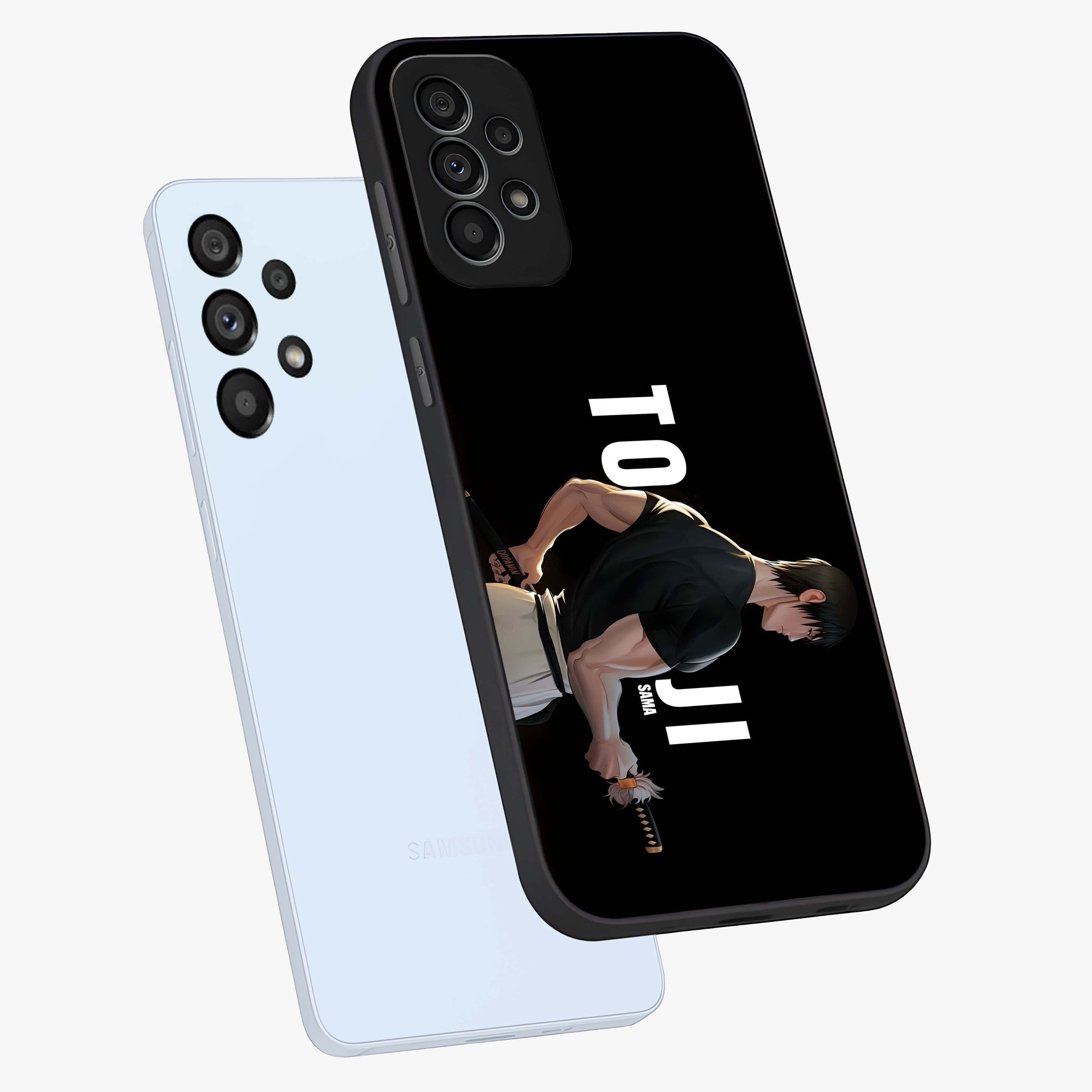 Midnight Blade Resolve Glass Case displayed in angled mockup highlighting powerful blade illustration with dramatic dark aesthetic.