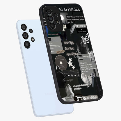 Midnight Love Echo Glass Case displayed in angled mockup highlighting elegant love inspired design with deep aesthetic style.