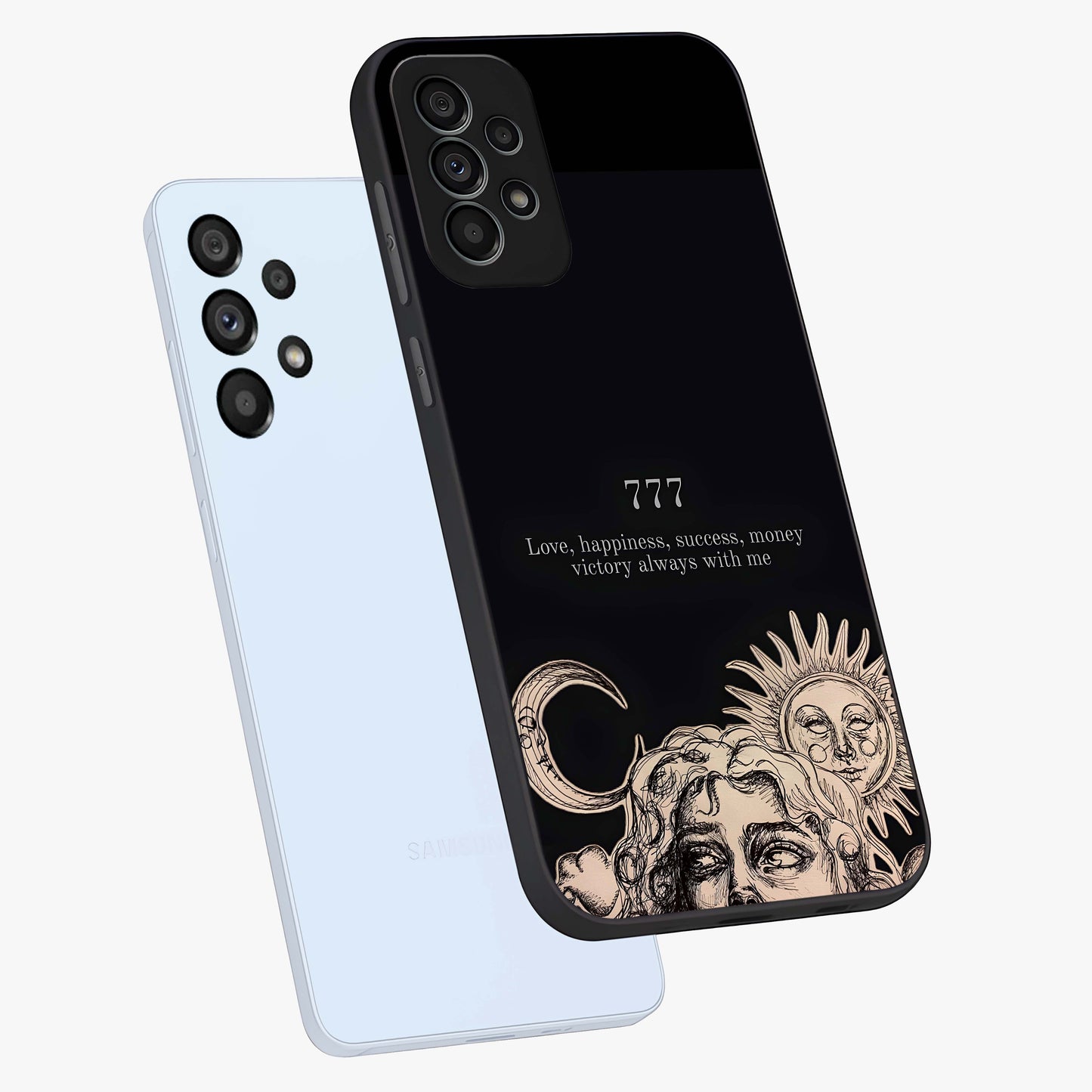 Mystic Victory Aura Glass Case displayed in angled mockup highlighting energetic aura design with bold mystical aesthetic.