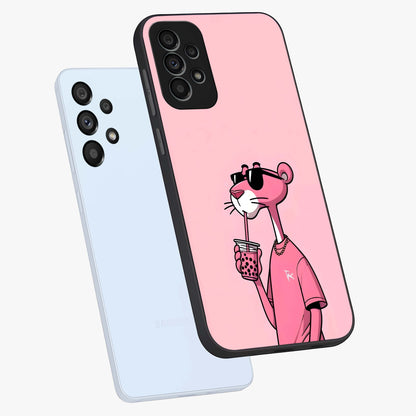 Pink Panther Glass Case displayed in angled mockup highlighting playful cartoon character design with vibrant pink aesthetic.