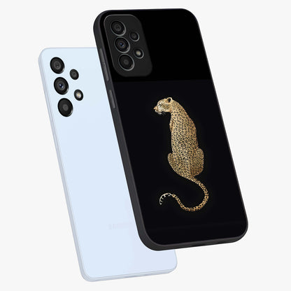 Regal Leopard Glass Case displayed in angled mockup highlighting powerful animal illustration with stylish wild aesthetic.