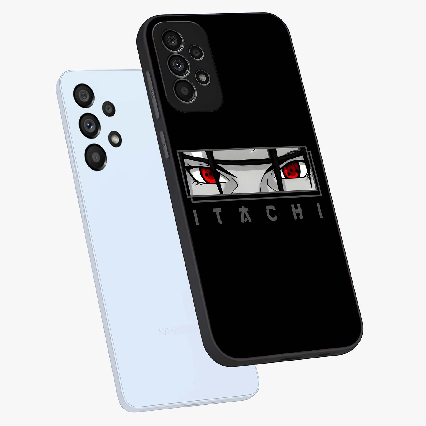 Scarlet Gaze Dominance Glass Case displayed in angled mockup highlighting intense visual design with bold scarlet aesthetic.