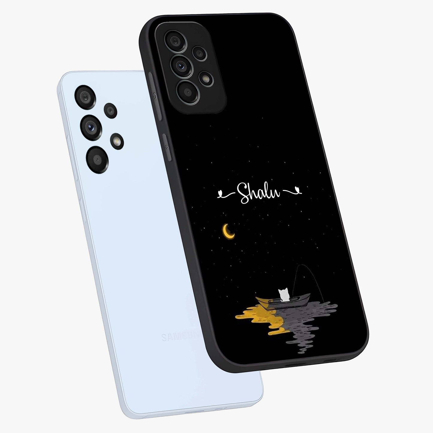Silent Night Row Glass Case displayed in angled mockup highlighting peaceful evening design with dreamy night aesthetic.