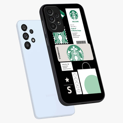 Starbucks Mocha Glass Case displayed in angled mockup highlighting stylish mocha themed design with cozy café aesthetic.