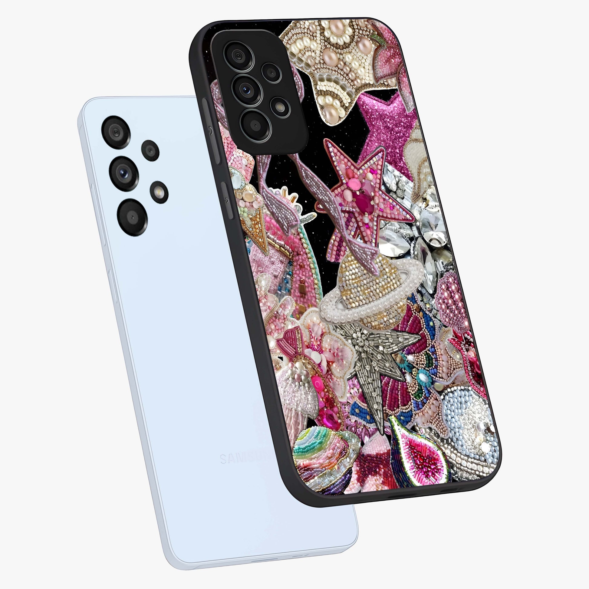 Starlit Jewel Dream Glass Case displayed in angled mockup highlighting glowing celestial jewel design with dreamy aesthetic.