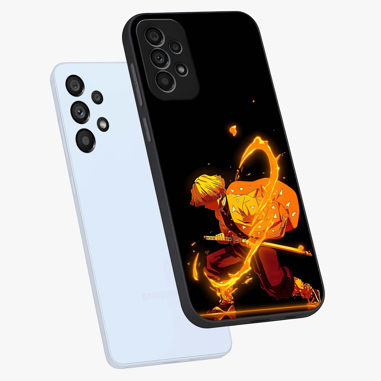 Thunder Flame Execution Glass Case displayed in angled mockup highlighting dramatic fire themed design with intense fantasy aesthetic.