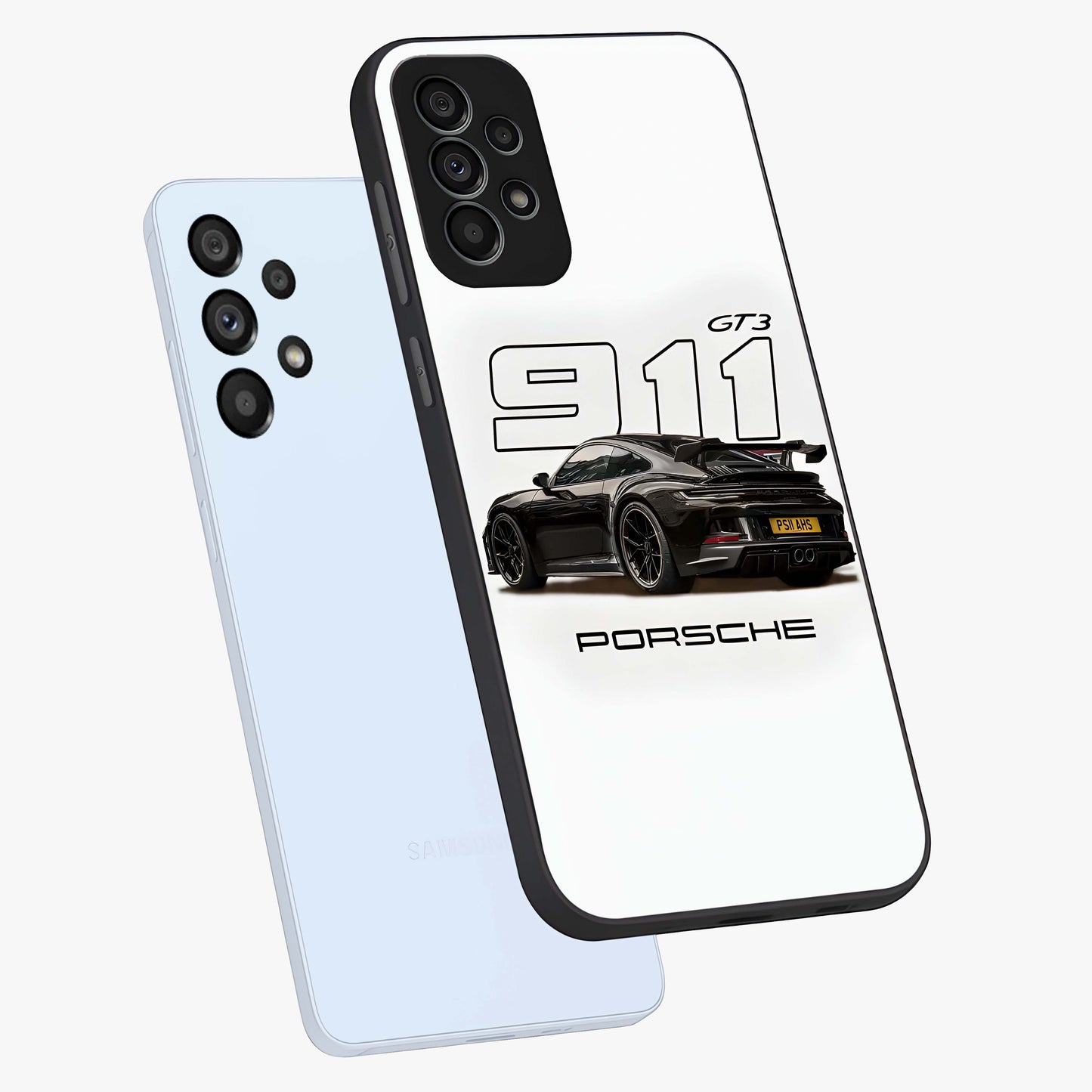 Turbo Legacy Icon Glass Case displayed in angled mockup highlighting dynamic automotive design with performance aesthetic.