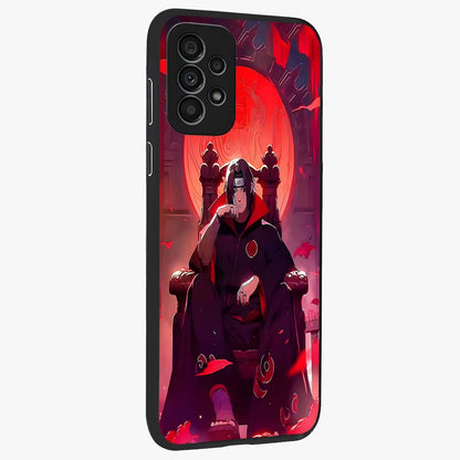 Blood Moon Sovereign Glass Case upright view showcasing powerful moon inspired artwork with cosmic aesthetic style.