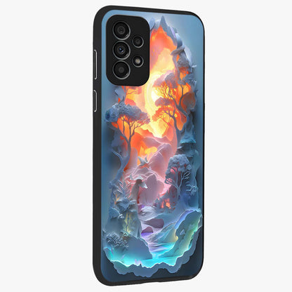 Glow Forest Portal Glass Case upright view showcasing enchanted forest portal artwork with fantasy nature theme.