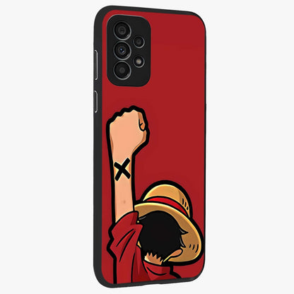 Luffy X Spirit Glass Case upright view showcasing striking anime artwork with adventurous character theme.