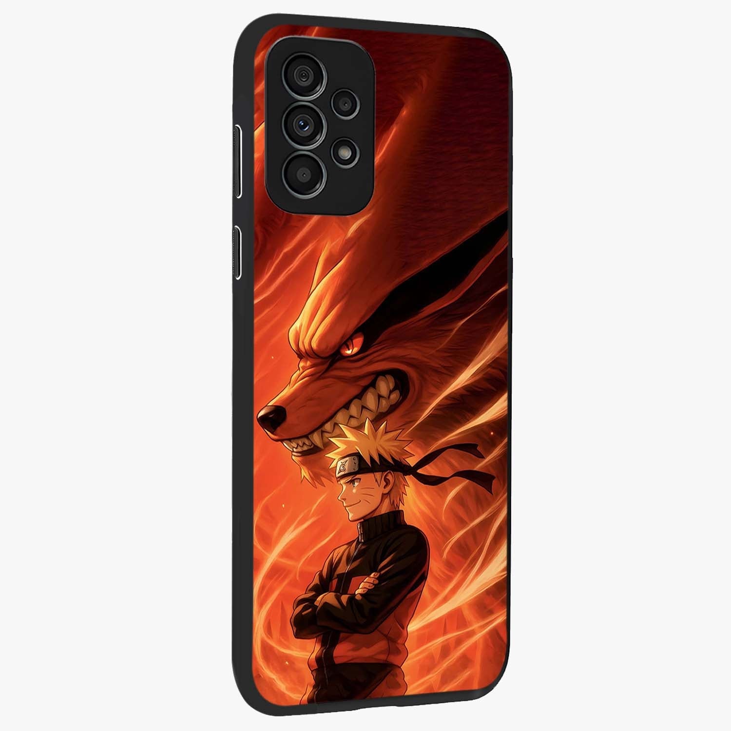 Nine Tails Legacy Glass Case upright view showcasing dramatic nine-tails artwork with intense anime themed design.