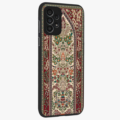 Persian Inspired Glass Case upright view showcasing decorative Persian artwork with rich heritage theme.
