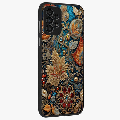 Royal Jewel Garden Glass Case upright view showcasing rich floral artwork with luxurious garden theme.