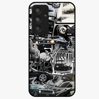 Aesthetic Dark Love Glass Case showing flat back view with dark romantic artwork and glossy glass finish.
