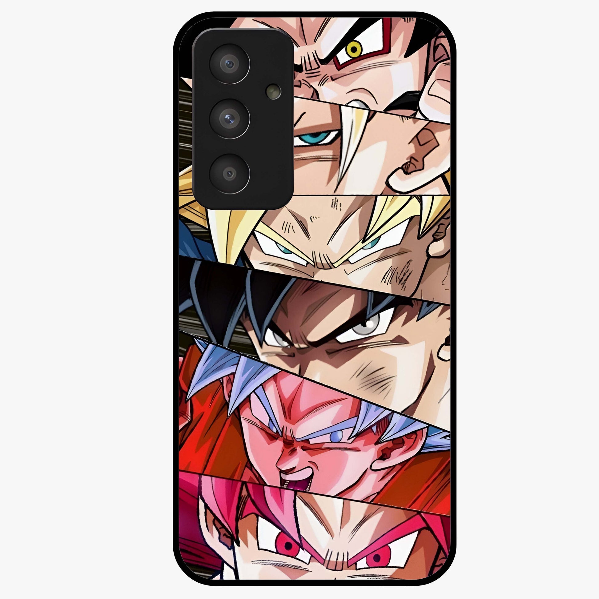 Anime Character Glass Case showing flat back view with vibrant anime artwork and glossy glass finish.