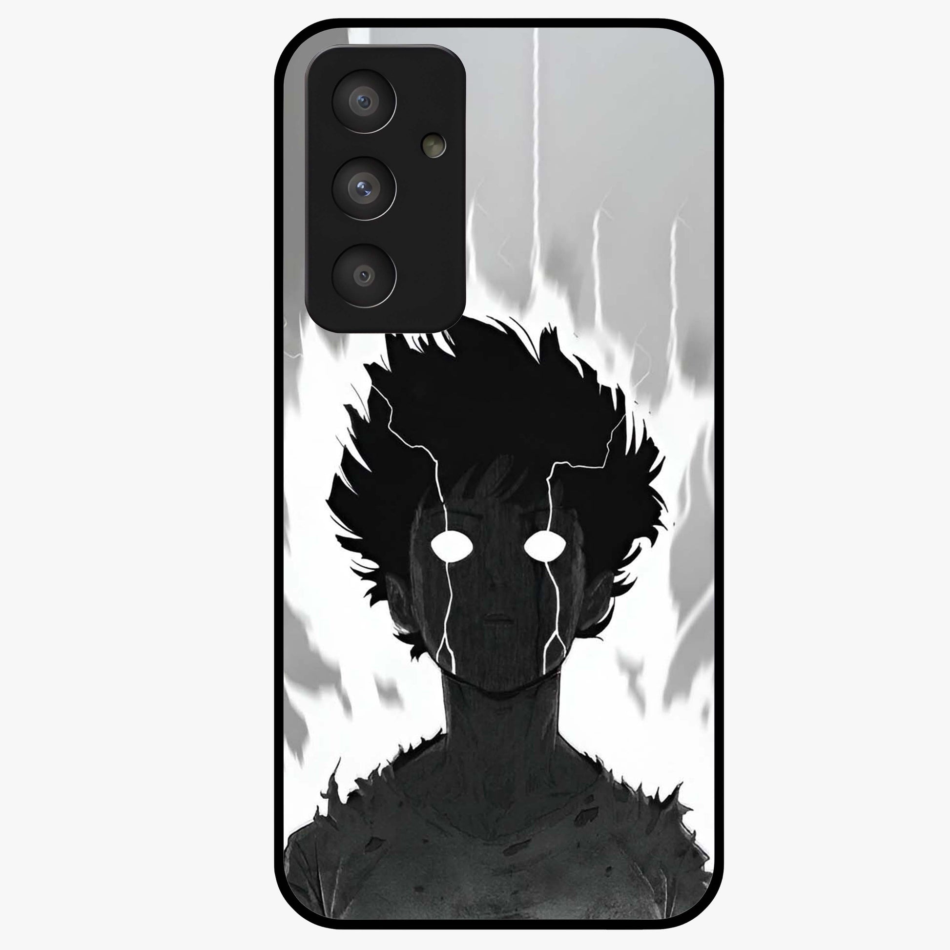 Awakened Inner Rage Glass Case showing flat back view with intense artistic artwork and glossy glass finish.