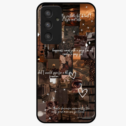 Bittersweet Aesthetic Chaos Glass Case showing flat back view with artistic chaotic aesthetic design and glossy glass finish.