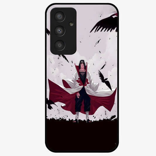Crimson Crow Ascension Glass Case showing flat back view with mystical crow artwork and glossy glass finish.