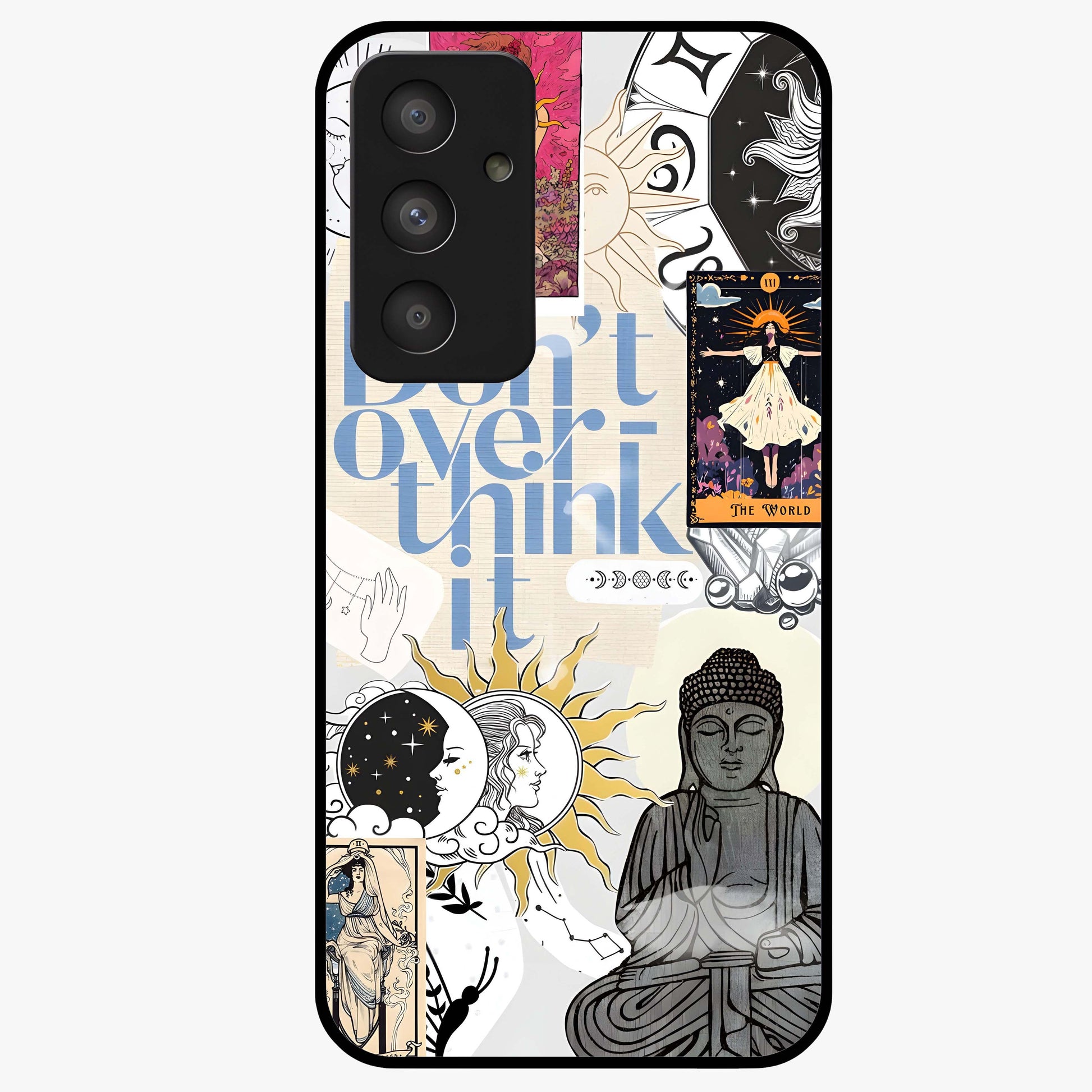 Ethereal Thoughts Glass Case showing flat back view with dreamy artistic artwork and glossy glass finish.