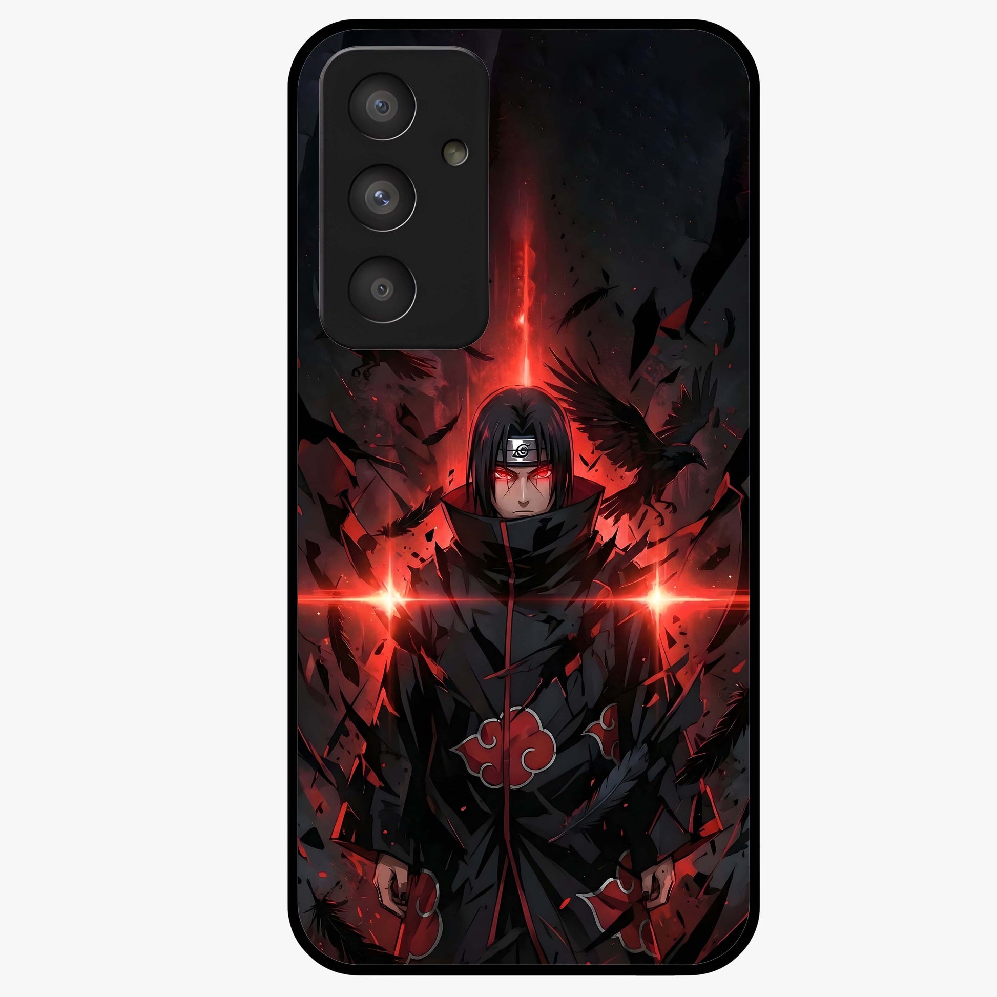 Focus Mode On Glass Case showing flat back view with bold motivational typography design and glossy glass finish.