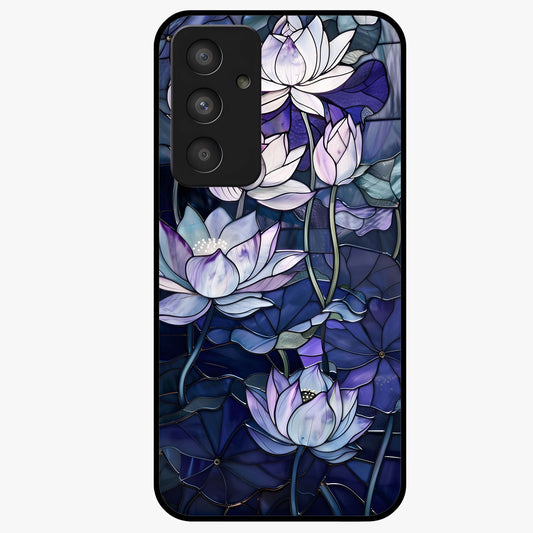Gloss Petal Rush Glass Case showing flat back view with glossy flower petal artwork and smooth glass finish.