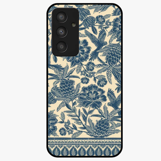 Heirloom Wild Bloom Glass Case showing flat back view with vintage inspired wild flower artwork and glossy glass finish.