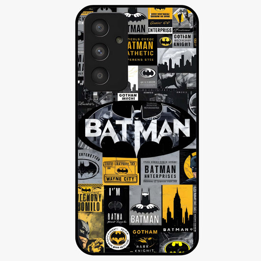 Knight Gotham Rise Glass Case showing flat back view with dark hero inspired artwork and glossy glass finish.