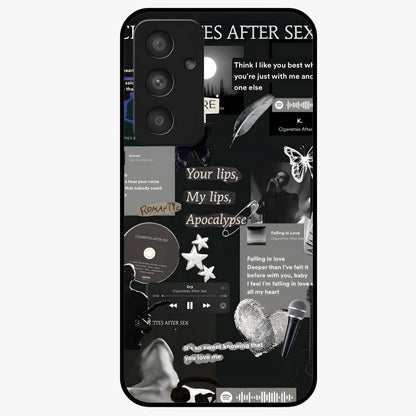 Midnight Love Echo Glass Case showing flat back view with romantic midnight themed artwork and glossy glass finish.