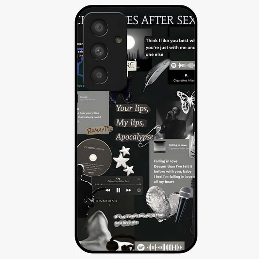 Midnight Love Echo Glass Case showing flat back view with romantic midnight themed artwork and glossy glass finish.