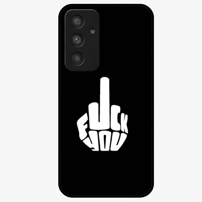 Rebel Mode On Glass Case showing flat back view with bold rebellious typography artwork and glossy glass finish.