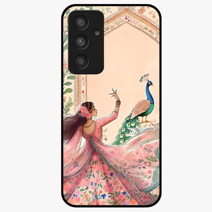 Royal Grace Muse Glass Case showing flat back view with elegant artistic artwork and glossy glass finish.